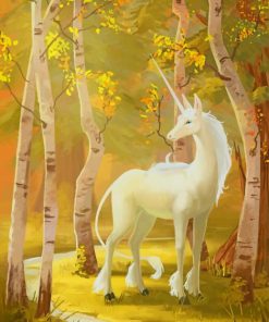 White Unicorn paint by number