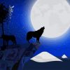 Wolves Howling Silhouette paint by number