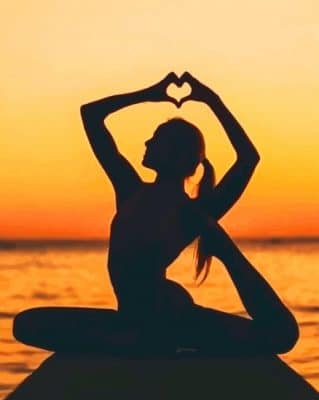 Yoga Girl Silhouette paint by numbers