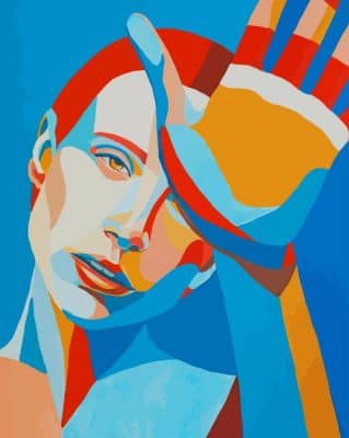 Abstract Art Girl Face paint by numbers