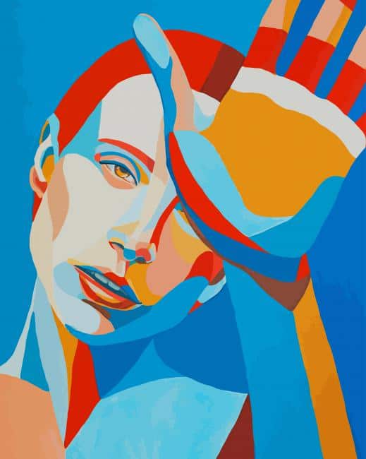 Abstract Art Girl Face paint by numbers