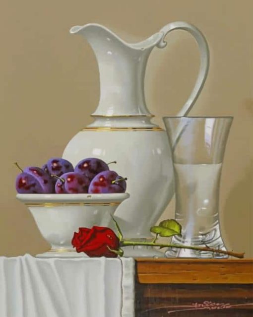 Aesthetic Grape On Table paint by number