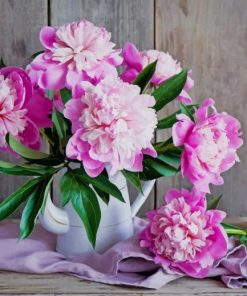 Aesthetic Peonies On Table paint by number