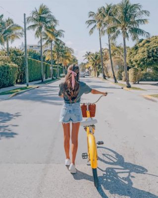 Aesthetic Yellow Bike Summer paint by numbers