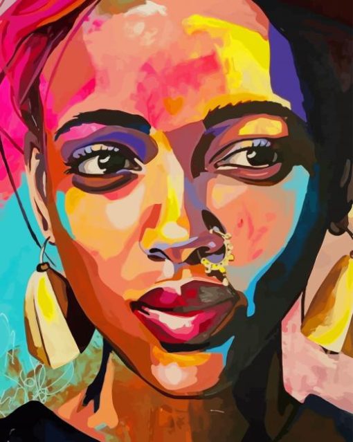 African Black Girl Pop Art paint by numbers