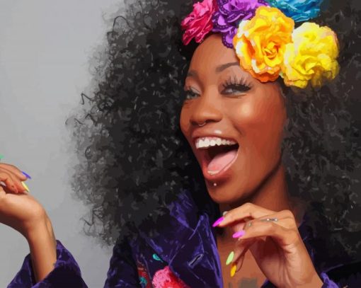 African Woman Smiling paint by number