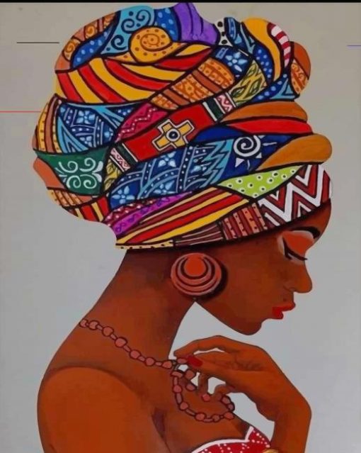 African Woman Turban paint by numbers