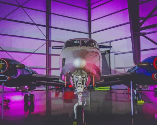 Airplane In A Purple Hall paint by numbers