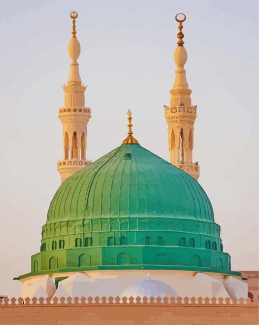 Al Masjid An Nabawi Saudi Arabia paint by numbers
