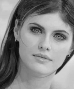 Alexandra Daddario Black And White paint by number