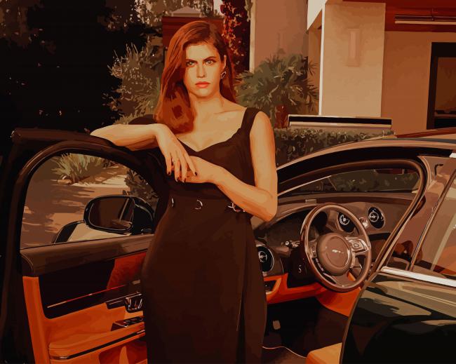 Alexandra Daddario Jaguar paint by number