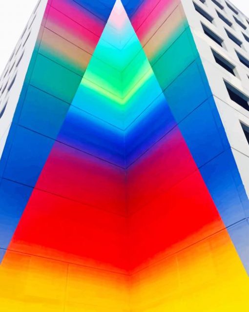 multi-colored building painting by numbers