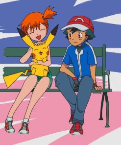 ash misty and pikachu paint by number