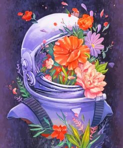 Astronaut With Flowers paint by numbers