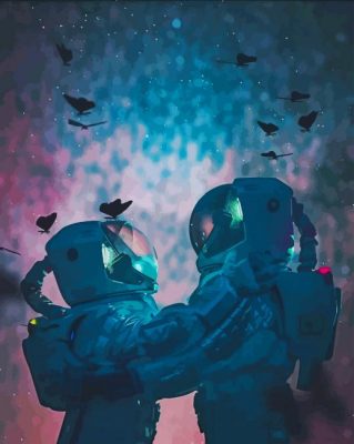 astronauts lovers paint by numbers