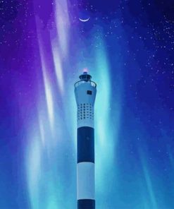 Aurora Sky Lighthouse paint by number