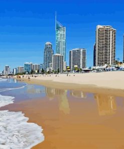 Surfers Paradise Australia Beach paint by number