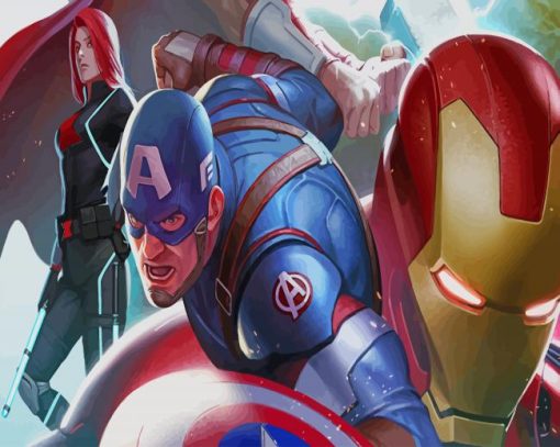 Avengers Team paint by number