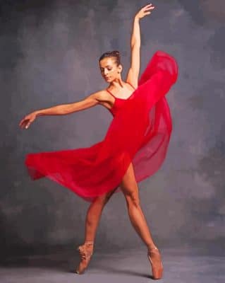 allet Dancer Wearing Red paint by numbers