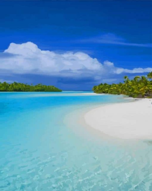 Beach in Fiji Island paint by numbers