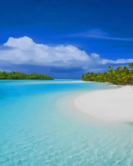 Beach in Fiji Island paint by numbers