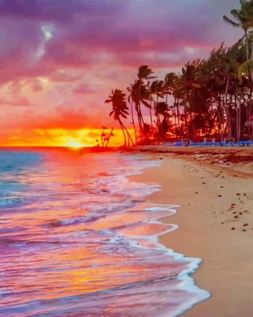Beach Sunset paint by numbers