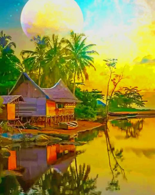 house In Island paint by numbers