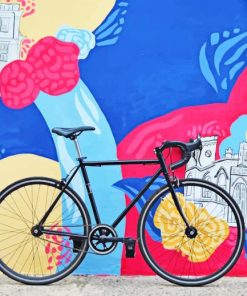 black cycle street art painting by numbers