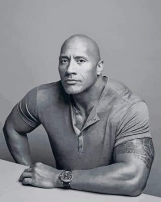 Black And White Dwayne Johnson by numbers