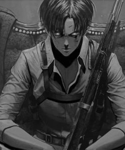 Black And White Levi Ackerman paint by number