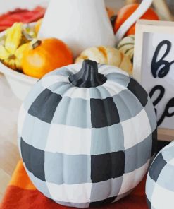 Black And White Pumpkin paint by numbers