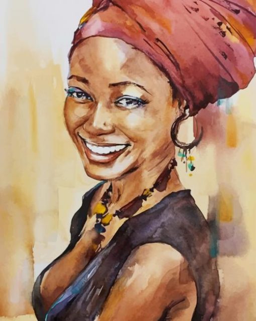 Black Woman Portrait paint by numbers