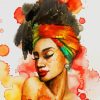 Black Woman Watercolor paint by numbers