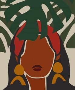 Black Women Minimalist Art paint by numbers