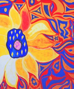 Blue And Yellow Art Flowers Asilah Morocco painting by numbers