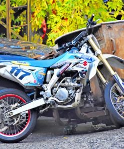 Blue Dirt Bike paint by numbers