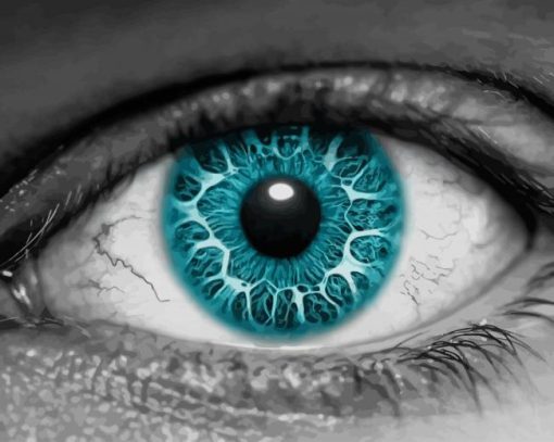 Blue Iris Eye paint by number