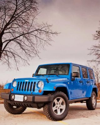 Blue Jeep paint by numbers