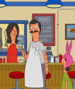 Bob Burgers Family In The Restaurant paint by numbers