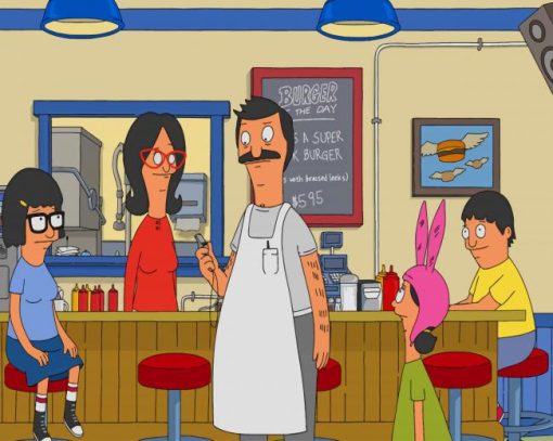 Bob Burgers Family In The Restaurant paint by numbers