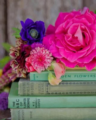 Books And Flowers paint by numbers