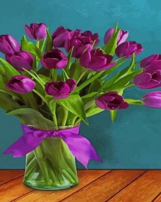 Bouquet Of Purple Tulips paint by numbers