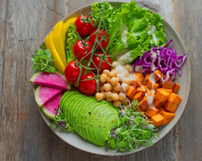 Bowl Of Vegetables Salad painting by numbers