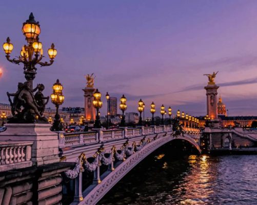 Bridge During Night Time painting by numbers