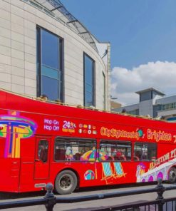 Brighton's City Red Bus paint by numbers