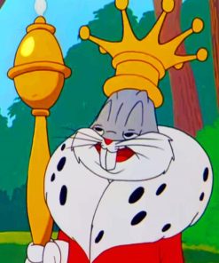 Bugs Bunny Wearing Crown Paint By Numbers