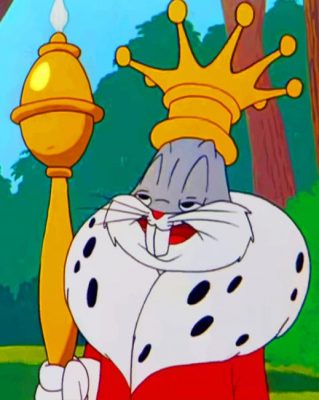 Bugs Bunny Wearing Crown Paint By Numbers