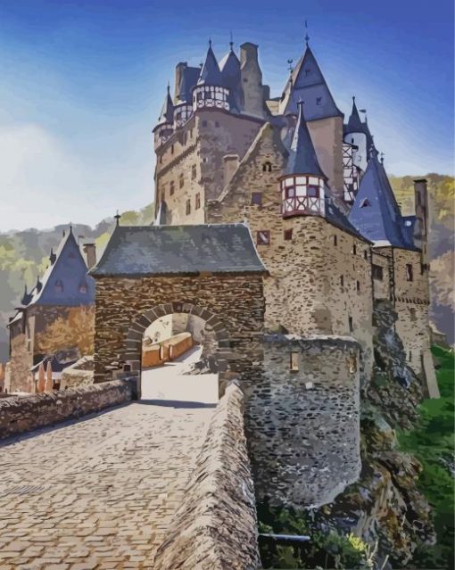 Burg Eltz Castlle Germany paint by numbers
