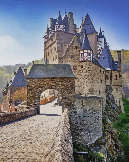 Burg Eltz Castlle Germany paint by numbers
