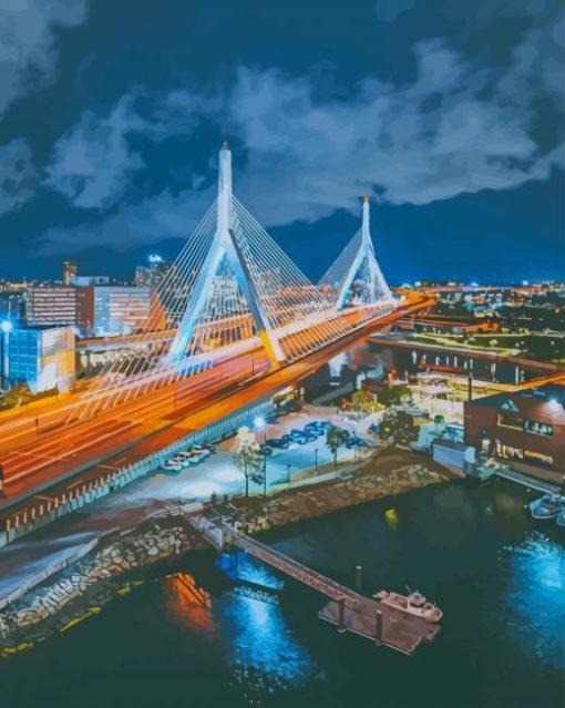 Cable Stayed Bridge paint by numbers